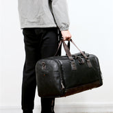 Genuine Leather Large Capacity Travel Bag Men's Business Travel Duffel Bag